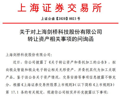 劍橋科技轉讓資產引監管問詢 賬面為零評估卻值2560萬，技術開發背后是否暗藏關聯？